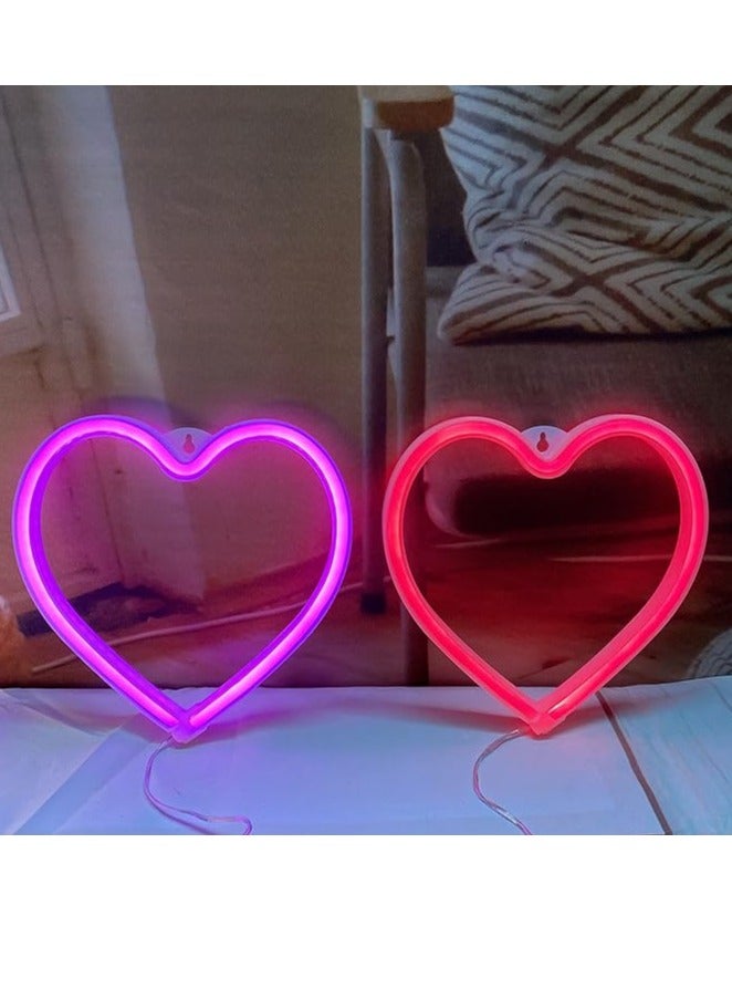 Vitacelli Heart Neon Signs Neon Lights Led Romantic Art Decorative Lamp, Wall Decor Studio Party Kids Room Living Room Wedding Party Table Decoration (Red)  - Image 4