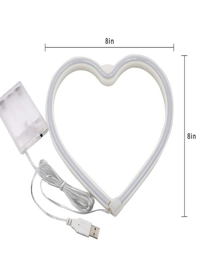 Vitacelli Heart Neon Signs Neon Lights Led Romantic Art Decorative Lamp, Wall Decor Studio Party Kids Room Living Room Wedding Party Table Decoration (Red)  - Image 5
