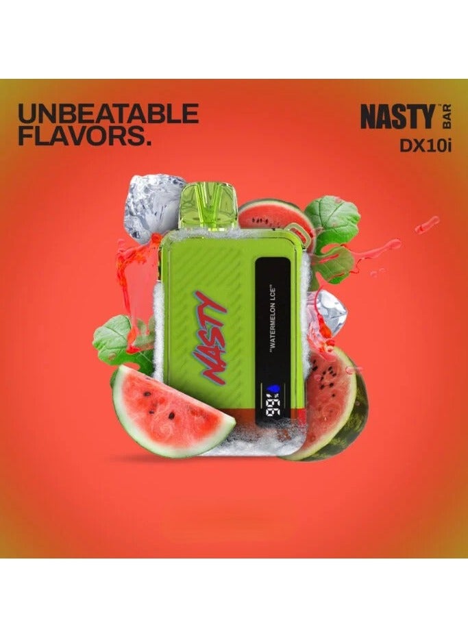 nasty BAR Watermelon ICE 10000 Puffs 5mg NIC Disposable Vape Disposable E-Cigarette Kit - Image 1