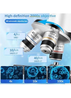 عربست مجهر هيرويكم للأطفال 40X-2000X للهاتف المحمول مع مجموعة منزلقات للمنزل والمدرسة والمختبرات للتلاميذ  - Image 3