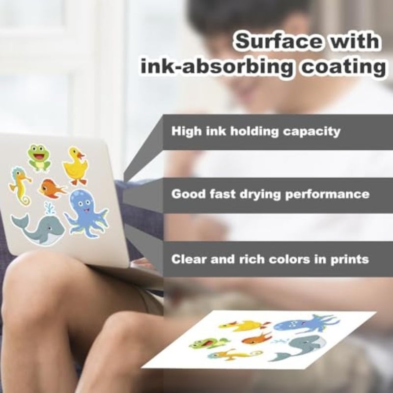 Printable Vinyl Sticker Paper, A4 Matte White, Self-Adhesive, Waterproof PP Material, for Inkjet and Laser Printers, 30 Sheets - Image 4