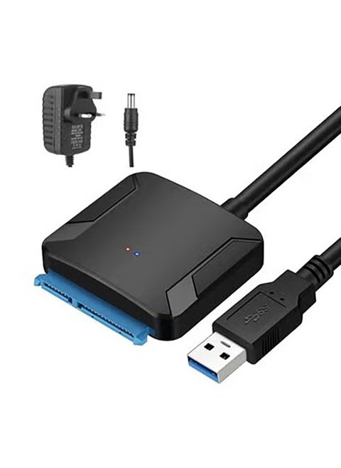 USB 3.0 to SATA Hard Drive Adapter Compatible for 2.5 3.5 Inch HDD/SSD Hard Drive Disk with UK12V/2A Power Adapter Support UASP with Power Supply