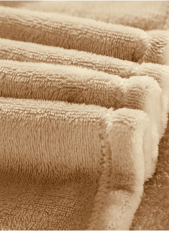 HOMESTAR - Flannel Blanket for Bed, Super Soft and Warm Brown King Size Blankets, All Season Use, Cozy, Plush, Lightweight, 220x200cm - Image 1