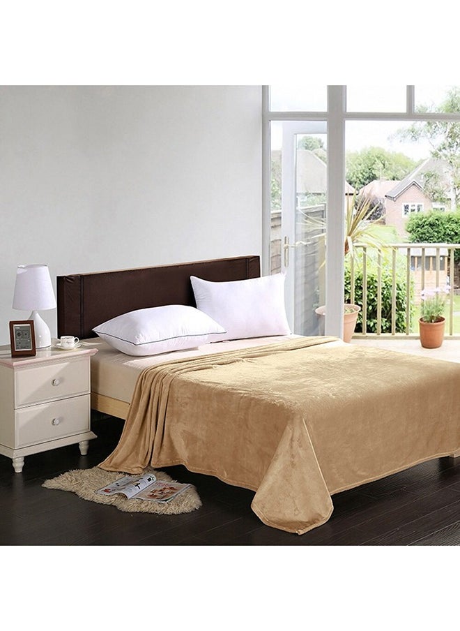HOMESTAR - Flannel Blanket for Bed, Super Soft and Warm Brown King Size Blankets, All Season Use, Cozy, Plush, Lightweight, 220x200cm - Image 1