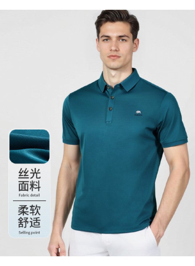 Fomoce summer Solid Color Light Business Classic Men's Casual Short-sleeve Polo Shirt - Image 1