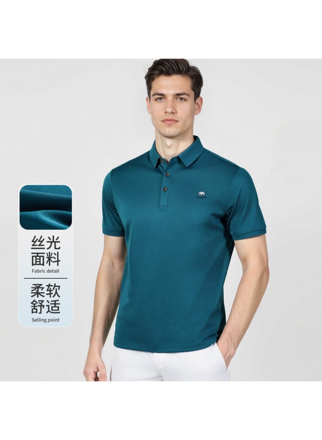 Fomoce summer Solid Color Light Business Classic Men's Casual Short-sleeve Polo Shirt - Image 2