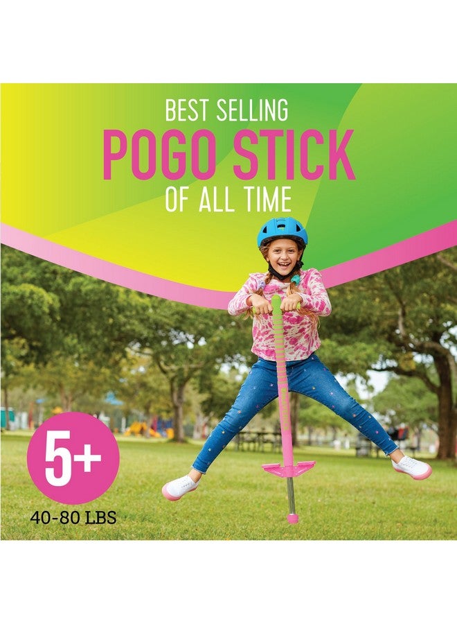 Flybar Flybar Maverick 2.0 Foam Pogo Stick for Kids Ages 5 and Up, 40 to 80 Pounds, Outdoor Kids Toys, Pogo Stick for Boys and Girls, Rubber Grip, by The Original Pogo Stick Company (Pink/Green) - Image 4
