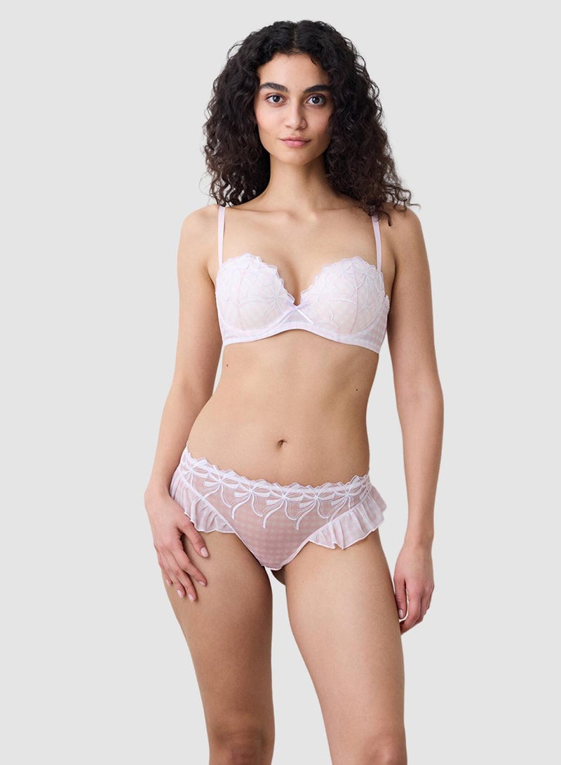 Penti Heart Broderie Pink Bra - Image 1