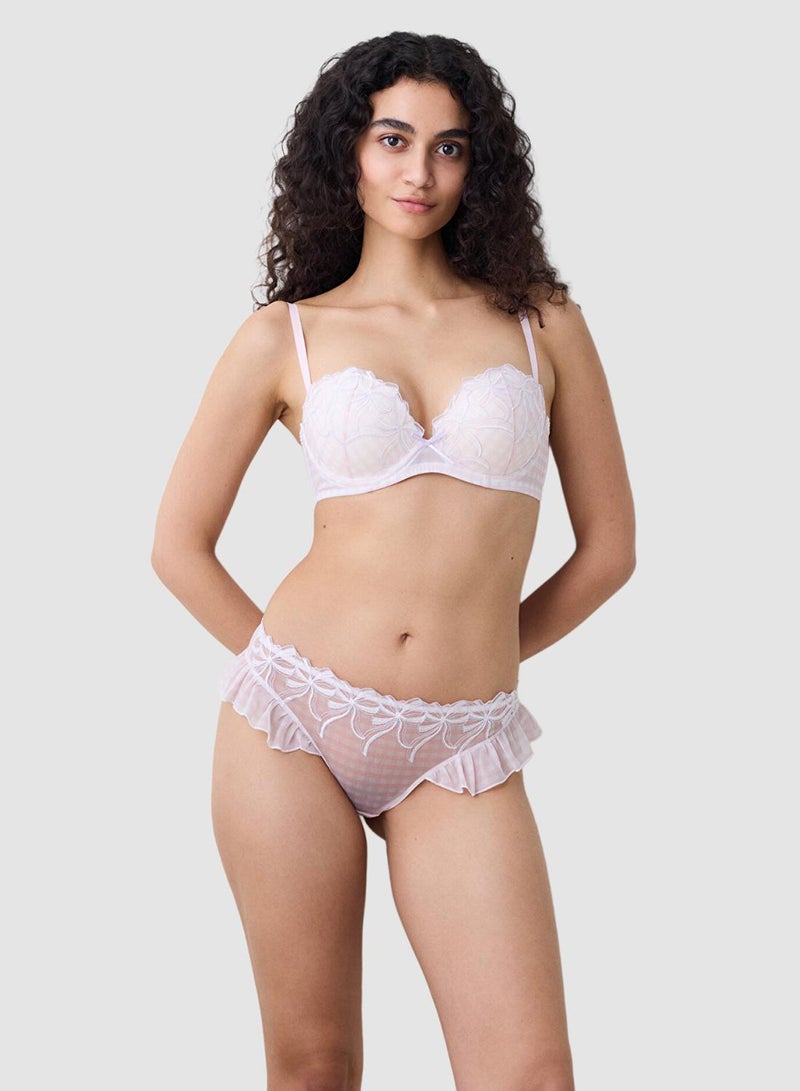 Penti Heart Broderie Pink Bra - Image 2