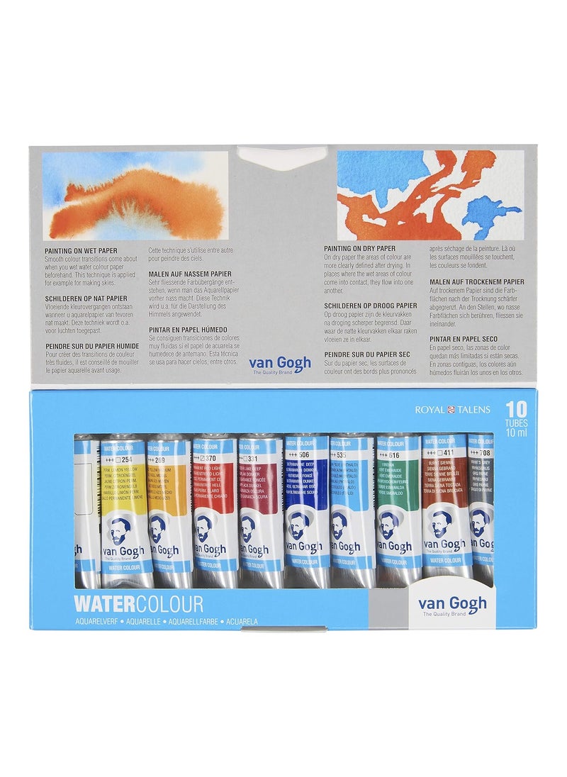 Talens - Van Gogh Water Colour Tubes, Cardboard Set, 10 Colours - Image 1