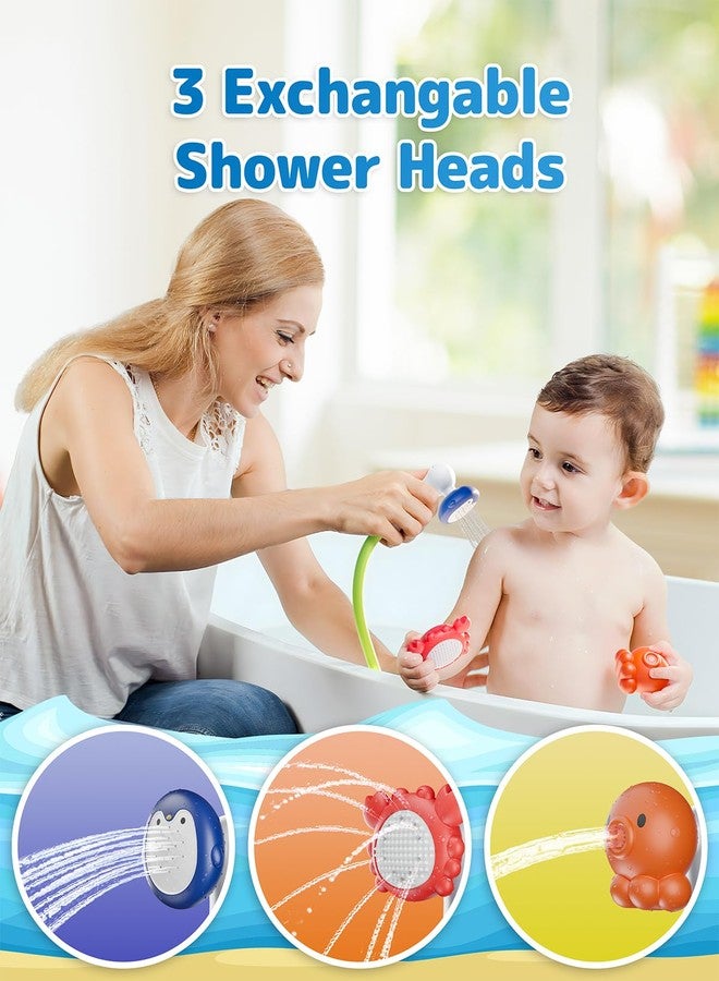 Sumobaby Baby Bath Shower Head with Water Thermometer, 3-in-1 Rechargeable Bath Toys, 3 Exchangable Shower Heads and Soft Silicone Baby Brush, for Newborns, Toddlers in The Tub or Sink - Automatic Ⅲ - Image 3