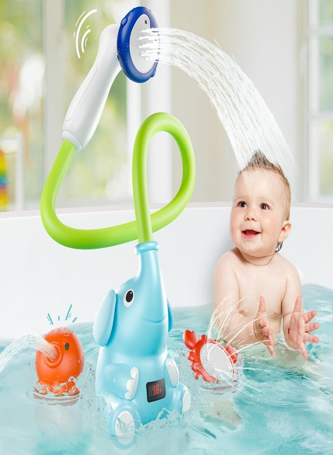 Sumobaby Baby Bath Shower Head with Water Thermometer, 3-in-1 Rechargeable Bath Toys, 3 Exchangable Shower Heads and Soft Silicone Baby Brush, for Newborns, Toddlers in The Tub or Sink - Automatic Ⅲ - Image 1