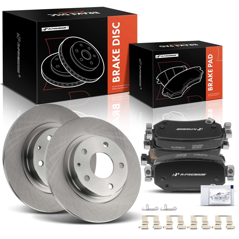 A-Premium A-Premium Rear Disc Brake Rotors and Brake Pads Replacement for Mazda 6 2016-2021 set of 2  - Image 1