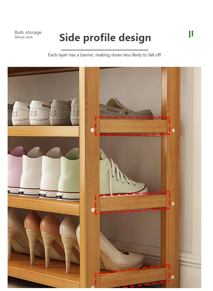 ULHYC 5-Tier Shoe Rack Organizer Bamboo 60x25x81 cm - Image 3