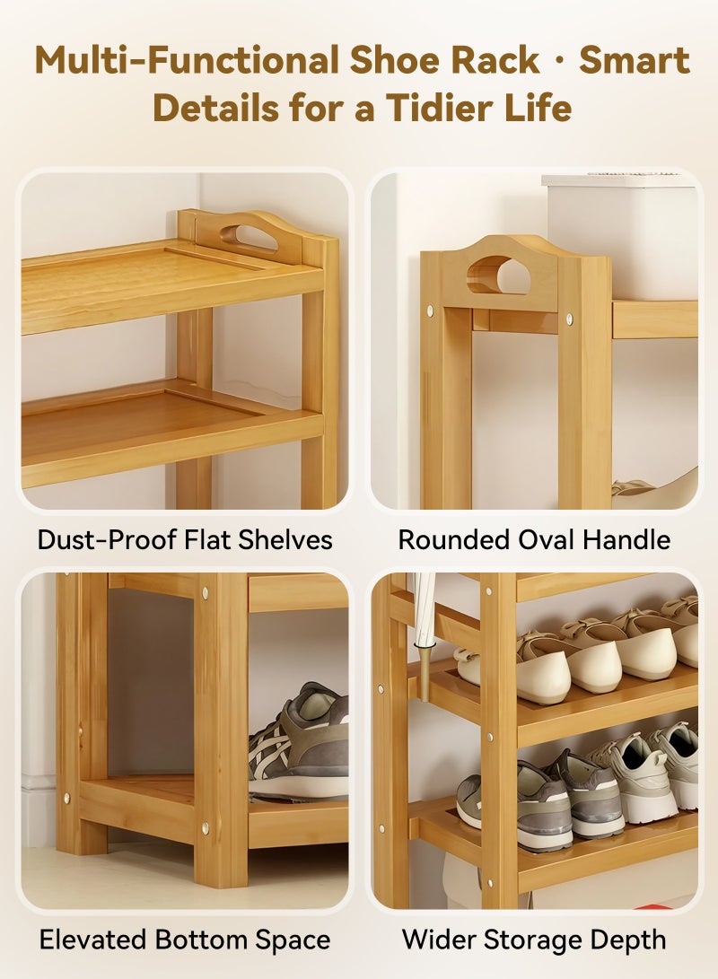 ULHYC 5-Tier Shoe Rack Organizer Bamboo 60x25x81 cm - Image 4