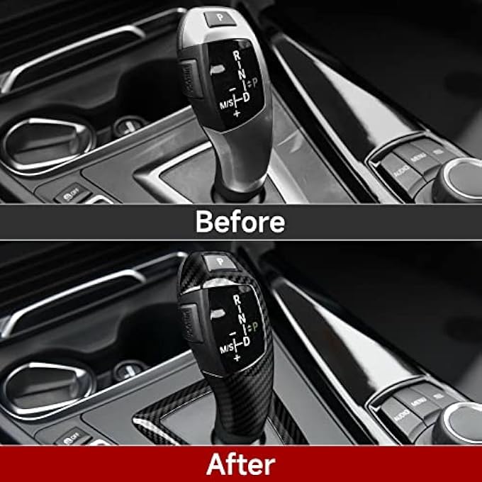 ريحني ملصق سيارة HENGYUESHANG ملصق مقبض ناقل الحركة غطاء غطاء ناقل الحركة بلون كربوني ABS يناسب تجهيزات BMW F20 F21 F21 F22 F23 F30 F31 F32 F33 F34 F35 F36 F07 F10 F12 F13 F15 F16 F25 F26 ملحقات نمط A - Image 5