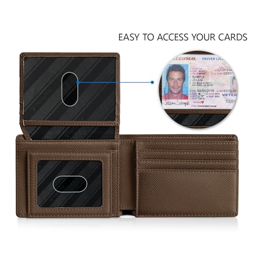 RUNBOX Wallet for Men and Women Slim Rfid Leather 2 ID Window With Gift Box - Image 2