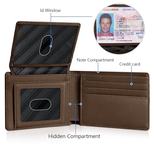RUNBOX Wallet for Men and Women Slim Rfid Leather 2 ID Window With Gift Box - Image 4
