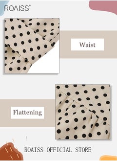 roaiss Women's Long Sleeve Vintage Polka Dot Robe Long Skirt Fashion Belt Large Hem Islamic Muslim Clothing  - Image 5