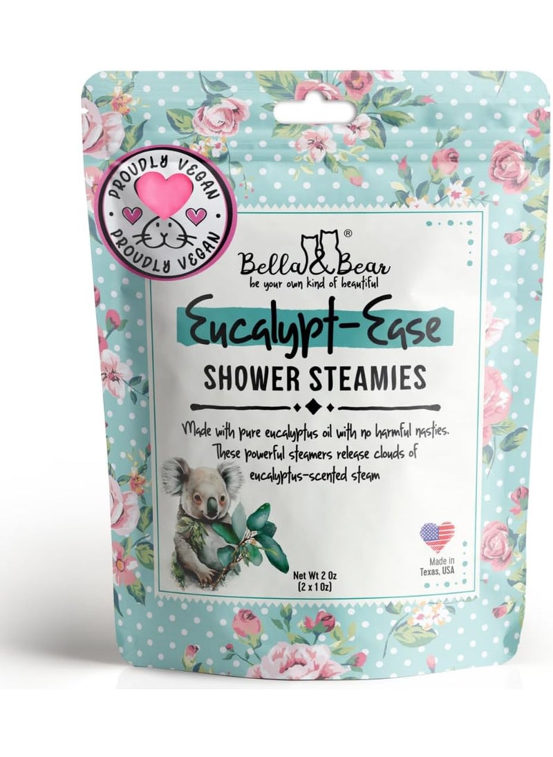 Bella and Bear - Bella  Bear Shower Steamers Eucalyptus Shower Bombs Aromatherapy Travel Size Pack Shower Tablets  EucalyptEase Shower Steamers with Essential Oils  Home Essentials Bath Bombs Tablets 2 - Image 1
