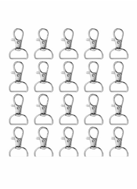 20 Pieces Swivel Keyrings Clasps Lobster Clasps Trigger Snap Hooks with D Ring for Crafts Bag Making Jewellery Making Lanyard Pet Leashes Ropes