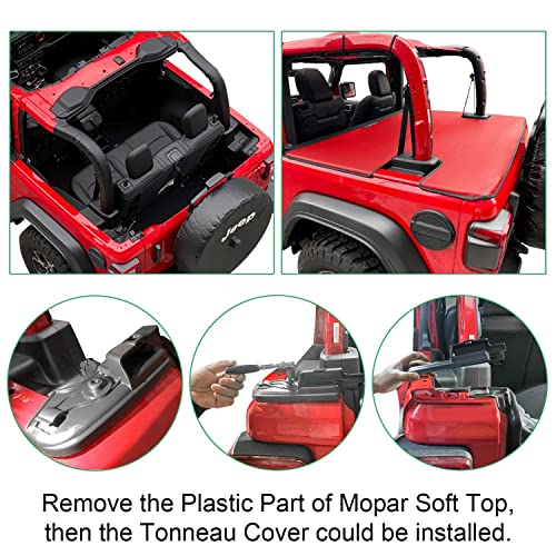 Shadeidea JL Cargo Cover Compatible with Jeep Wrangler JL 2 Door (2018-Current) Rear Trunk Ton Tonneau Vinyl Tailgate Cover Robicon Sahara Sport S (Red) - 3 Year Lasting - Image 2