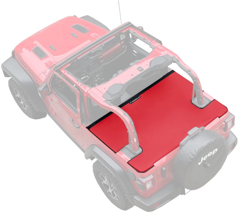 Shadeidea JL Cargo Cover Compatible with Jeep Wrangler JL 2 Door (2018-Current) Rear Trunk Ton Tonneau Vinyl Tailgate Cover Robicon Sahara Sport S (Red) - 3 Year Lasting - Image 1