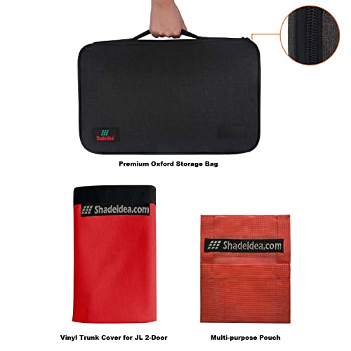 Shadeidea JL Cargo Cover Compatible with Jeep Wrangler JL 2 Door (2018-Current) Rear Trunk Ton Tonneau Vinyl Tailgate Cover Robicon Sahara Sport S (Red) - 3 Year Lasting - Image 5