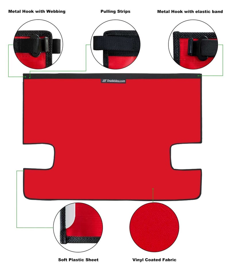 Shadeidea JL Cargo Cover Compatible with Jeep Wrangler JL 2 Door (2018-Current) Rear Trunk Ton Tonneau Vinyl Tailgate Cover Robicon Sahara Sport S (Red) - 3 Year Lasting - Image 4
