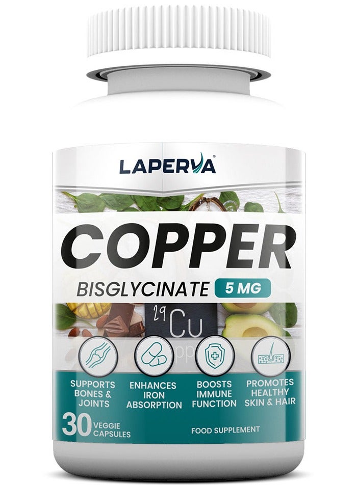 Laperva Copper Bisglycinate, 30 Veggie Capsules, Supports Bone & Joint Health