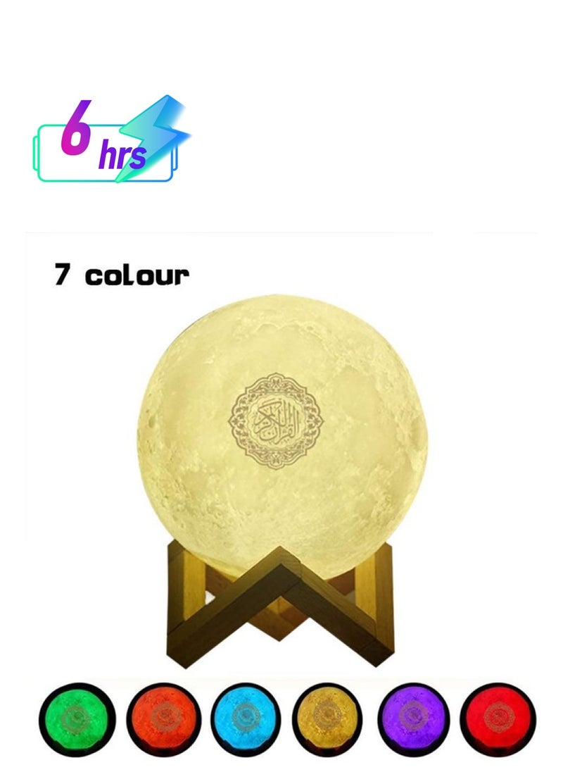 PADOM بادوم 3D القمر القرآن الكريم ضوء المتكلم، المحمولة القرآن الكريم المتكلم التطبيق التحكم عن بعد ضوء القمر الصغير ضوء الليل مع بلوتوث هدايا عيد مبارك الحج  - Image 1