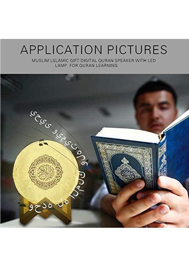 PADOM - بادوم 3D القمر القرآن الكريم ضوء المتكلم، المحمولة القرآن الكريم المتكلم التطبيق التحكم عن بعد ضوء القمر الصغير ضوء الليل مع بلوتوث هدايا عيد مبارك الحج - Image 1