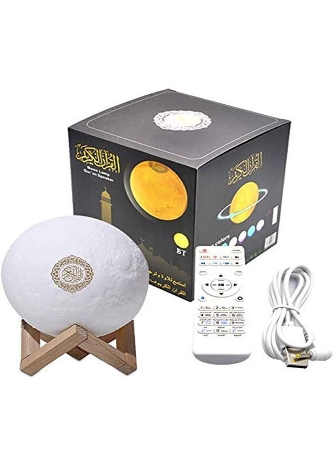 PADOM - بادوم 3D القمر القرآن الكريم ضوء المتكلم، المحمولة القرآن الكريم المتكلم التطبيق التحكم عن بعد ضوء القمر الصغير ضوء الليل مع بلوتوث هدايا عيد مبارك الحج - Image 1