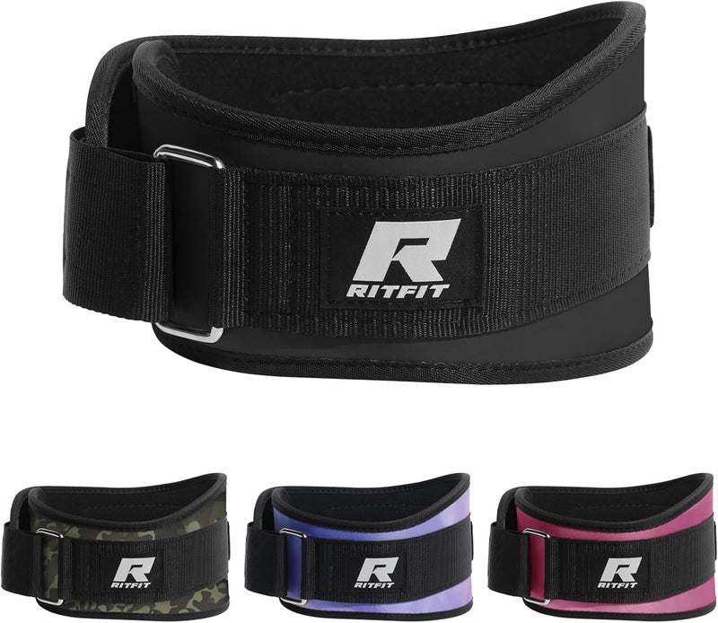 RitFit Weight Lifting Belt - Great for Squats, Lunges, Deadlift, Thrusters - Men and Women - 6 Inch Black/Camouflage - Image 1