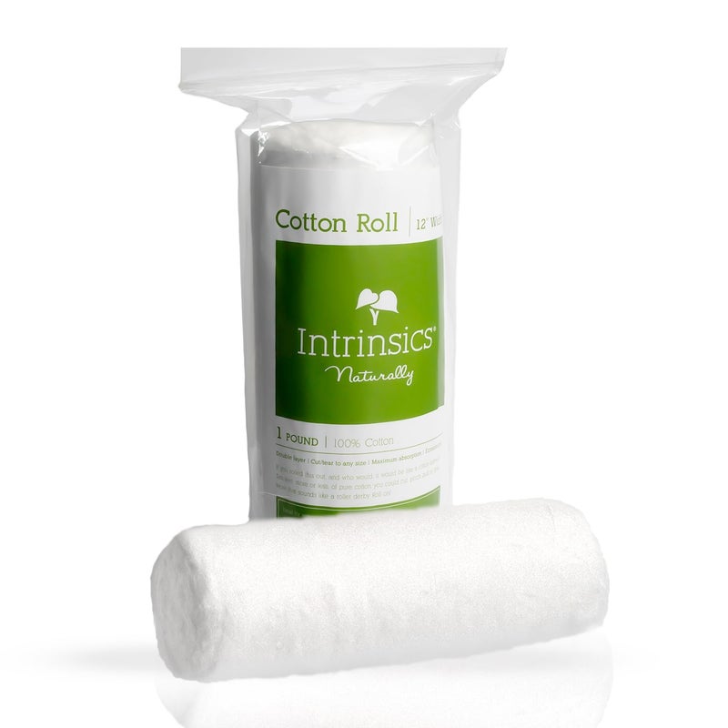 Intrinsics 100% Pure Cotton Roll â€“ 12â€ Wide, 1 lb Organic Spun Cotton Coil, Esthetician Supplies for Perms, Skincare, Nails and Salon Use - Image 1