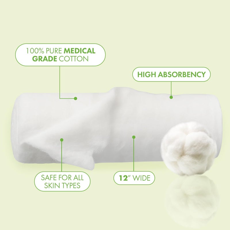 Intrinsics 100% Pure Cotton Roll â€“ 12â€ Wide, 1 lb Organic Spun Cotton Coil, Esthetician Supplies for Perms, Skincare, Nails and Salon Use - Image 2