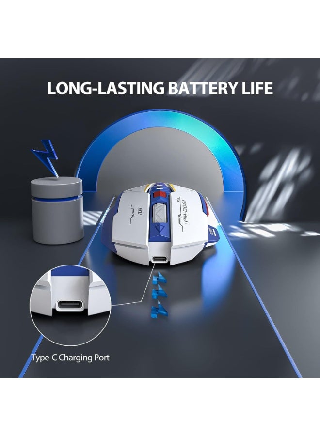 LBOYLOVE ماوس ألعاب لاسلكي، ماوس لاسلكي قابل لإعادة الشحن وصامت مع مستقبل USB 2.4G، 2400 DPI، ماوس لاسلكي مريح بتصميم ميكانيكي للابتوب، الكمبيوتر الشخصي، ماك - Image 2