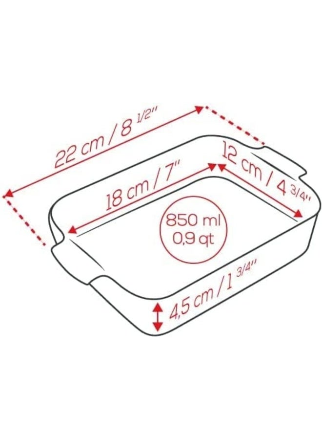 PEUGEOT طبق فرن بيجو أبوليا مستطيل 22 سم رمادي - Image 2