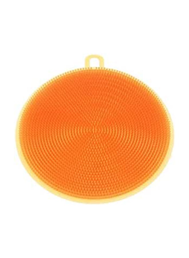 Multifunction Round Shape Silicone Dish Washing Brush Orange 