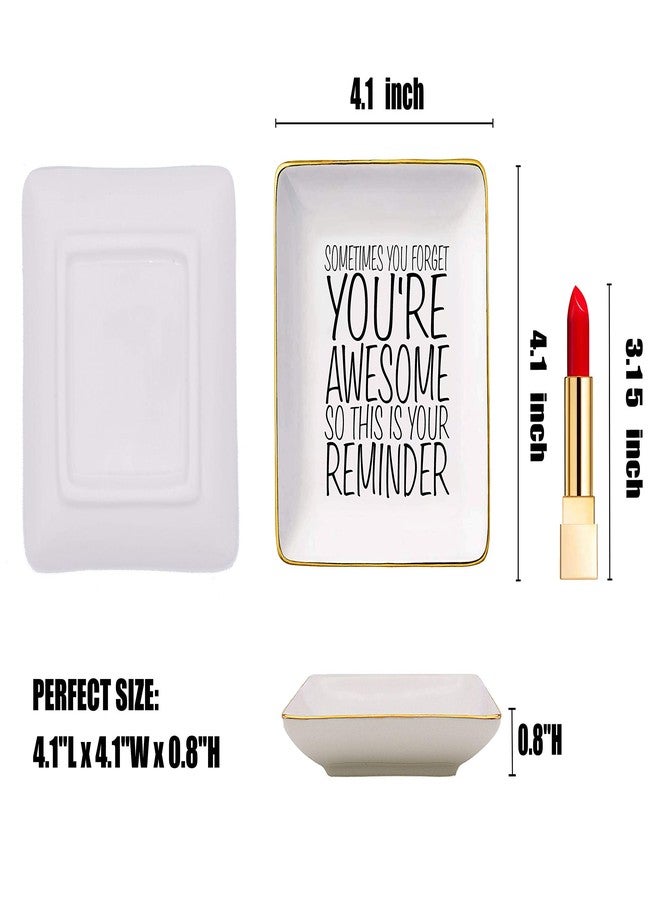 Topthink You are Awesome Gift - Ceramic Jewelry Holder Ring Dish Trinket Tray - Inspirational Birthday Graduation Christmas Gifts for Best Friends,Daughter,Sister,Niece,Women,Co-worker - Image 5