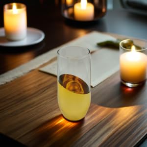 FALKOR Luxury Glassware 350 ML Gold Colour Plated Sparkling ChampagneWine Glass Modern Stemless Flutes Set of 6 for a Party Gifting or Even Display at Your bar of Home - Image 4