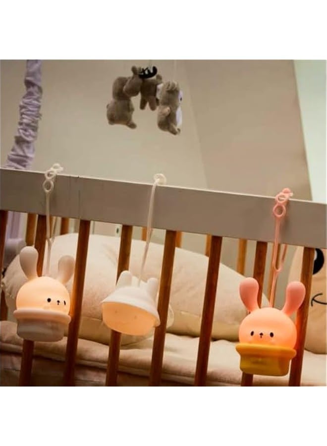 Baby Night Light for Cribs - Hanging Nightlight With Timing & Dimming Function 9 Colors Changing Eye Caring Portable Rechargeable Led Light Up Toddler Bed Room Travel Essentials Soft Silicone BPA Fr - Image 1