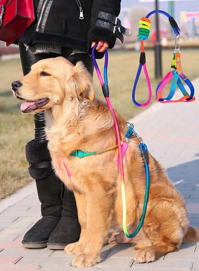 Pups&Pets طقم سرج صدر قابل للتعديل ومقود للكلاب من Pups&Pets | سرج آمن من النايلون بألوان قوس قزح مانع للشد مع مقود مبطن بطول 50 بوصة للكلاب متوسطة الحجم (عرض 0.75 بوصة، قابل للتعديل من 40 إلى 60 سم) - Image 5