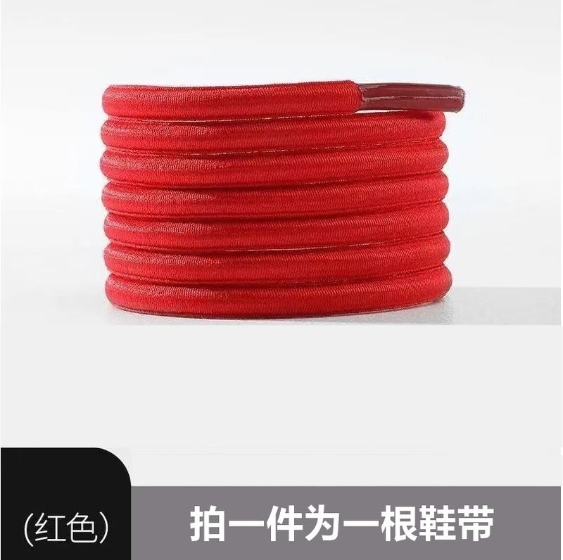إسكدنيا New semi-circular elastic non-tie lazy shoelaces non-tie elastic mens and womens sneaker 4mm color all-match shoelaces Red