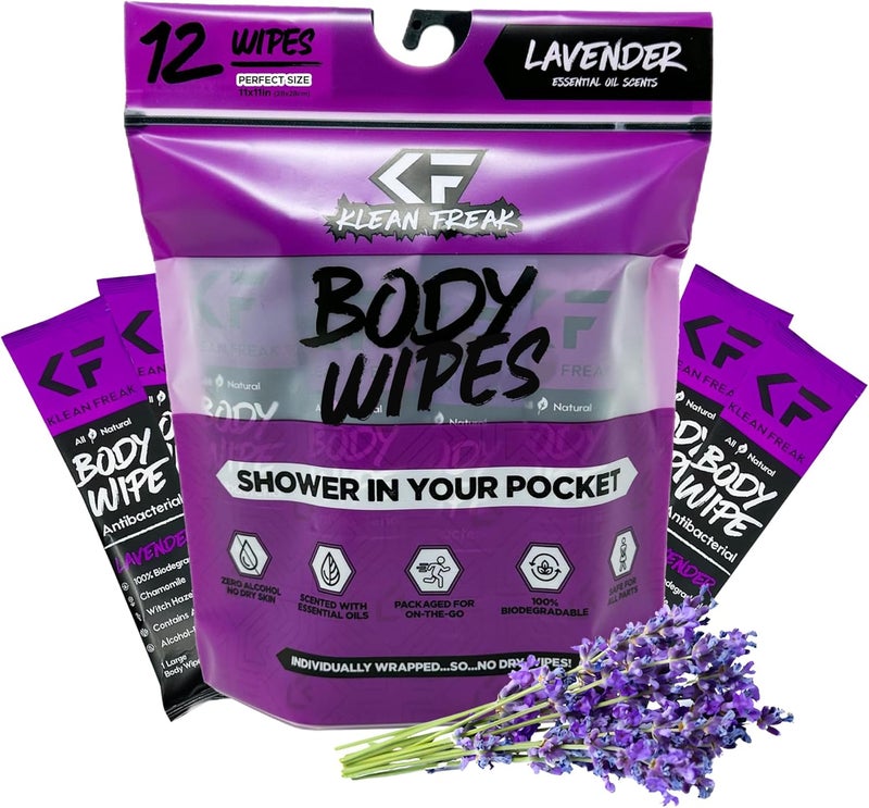 Klean Freak - Body Wipes - Dozen Pack - Lavender - Image 1