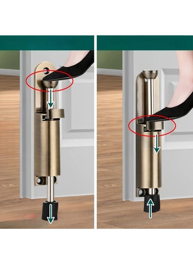 قطعتان من مثبت الباب المخفي سبيكة الزنك الفضي القابل للتعديل المضاد للاصطدام مع لاصق ومسامير - Image 3