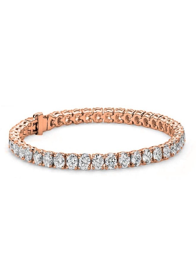 Cate & Chloe Olivia 18k Rose Gold-Plated Tennis Bracelet with Round Cut Simulated Diamond Crystals, Elegant Jewelry for Women, Gift for Her on Christmas, Birthday, Anniversary - Image 1