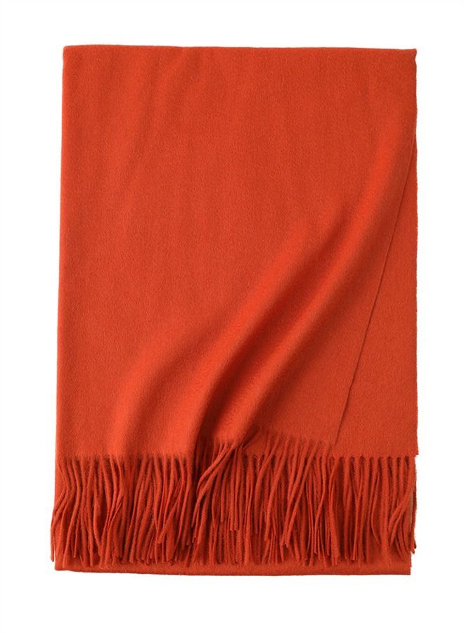 Loquat Solid Warm Thickened Lambswool Scarf  - Image 2
