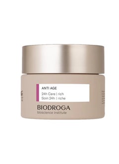 Biodroga Biodroga Anti Age 24h RICH Face Cream (1.7 oz)- Firming, Smoothing, Anti Wrinkle, Lifting - with Instant Lift Complex & Q10 - NO Fragance, Colouring, Silicons, Mineral Oil, Parabens, Gluten, Lactose  - Image 1