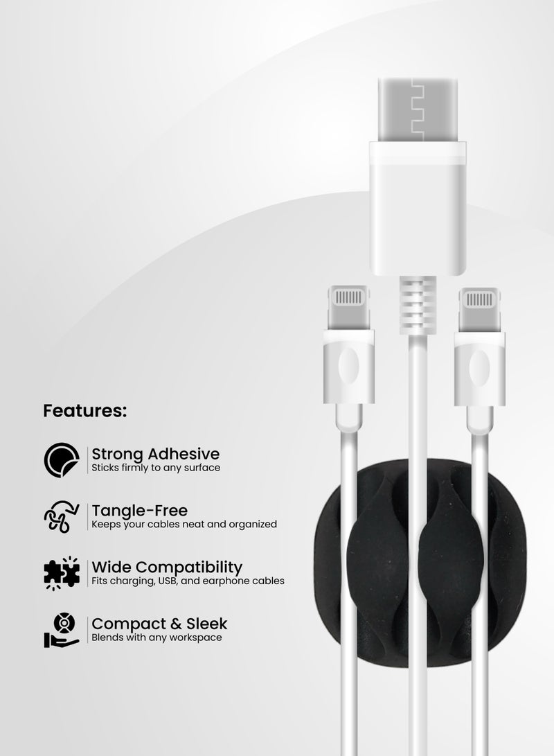 هاي-تيك حامل ومنظم الكابلات، حل إدارة الكابلات للمنزل والمكتب، حامل أسلاك متين وقابل لإعادة الاستخدام - Image 5